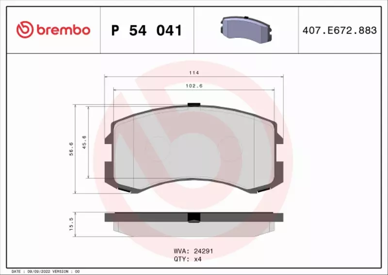 BREMBO KLOCKI HAMULCOWE PRZÓD P 54 041 