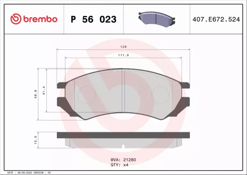 BREMBO KLOCKI HAM NISSAN PRIMERA (P10) 1.6 2.0D Ha 