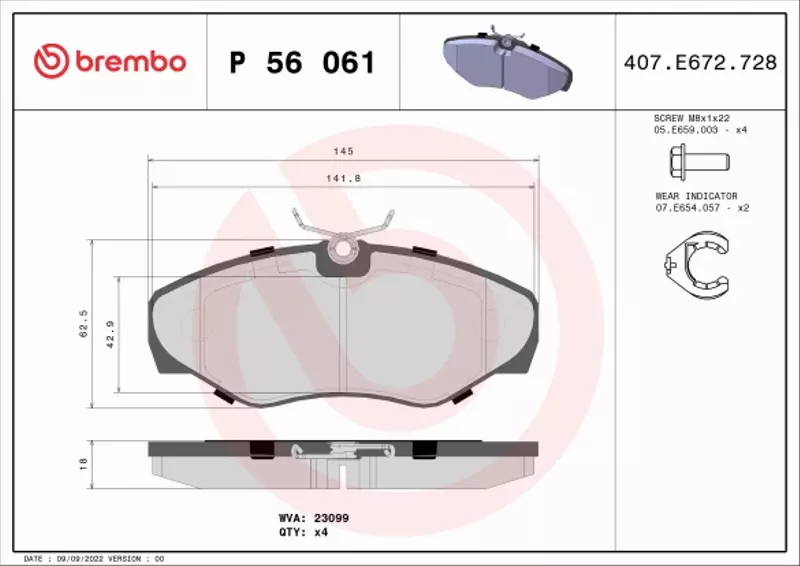 KLOCKI HAMULCOWE BREMBO VIVARO TRAFFIC PRIMASTAR K 