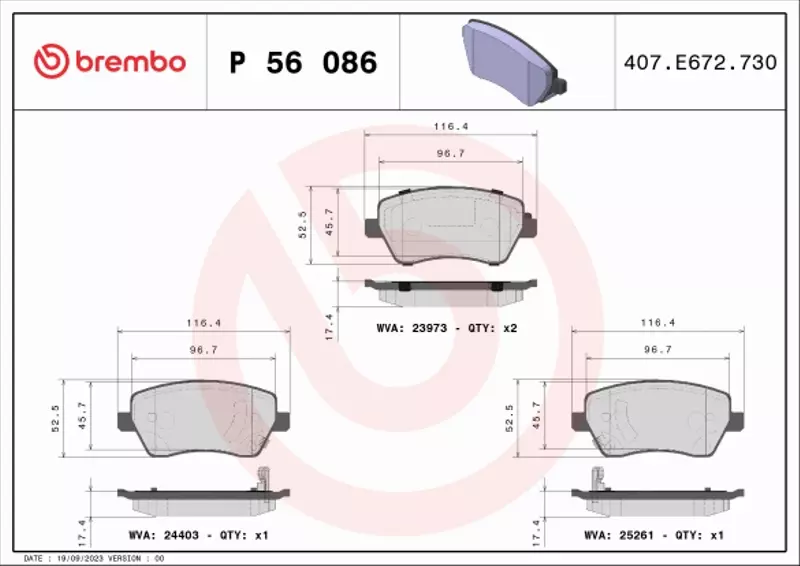 BREMBO TARCZE+KLOCKI PRZÓD NISSAN MICRA K13 260MM 