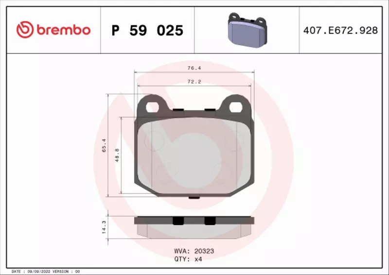 BREMBO KLOCKI HAMULCOWE PRZÓD P 59 025 