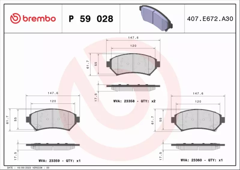 BREMBO KLOCKI HAMULCOWE PRZÓD P 59 028 