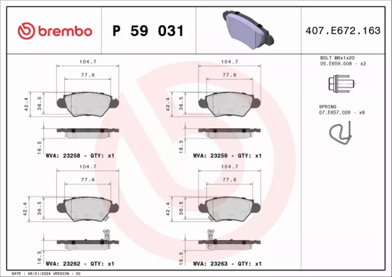 BREMBO TARCZE + KLOCKI TYŁ OPEL ASTRA G  ZAFIRA Ty 