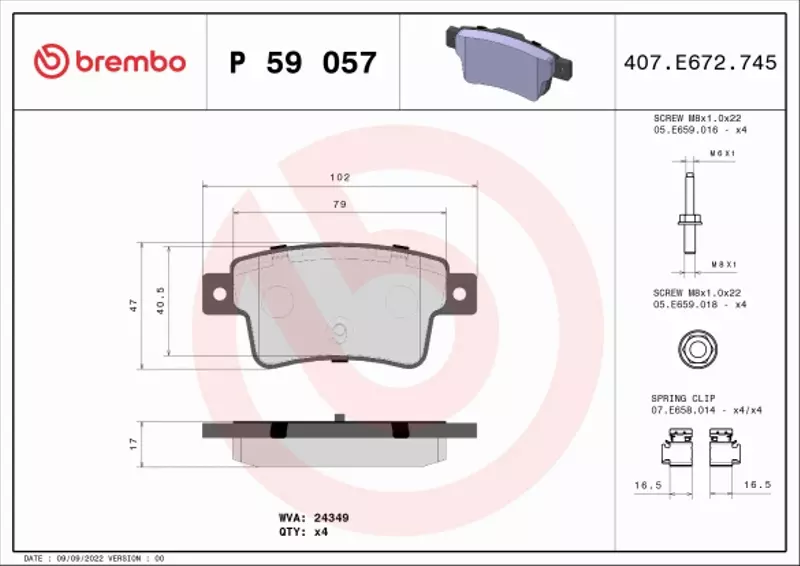 BREMBO TARCZE+KLOCKI TYŁ OPEL CORSA D 264MM 