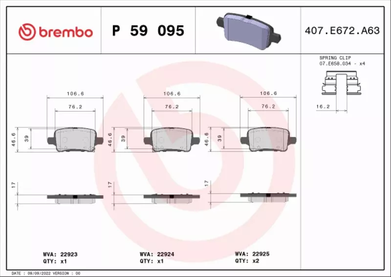 BREMBO KLOCKI HAMULCOWE P 59 095 