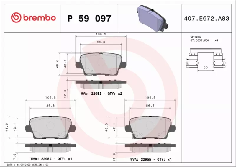 BREMBO KLOCKI HAMULCOWE P 59 097 