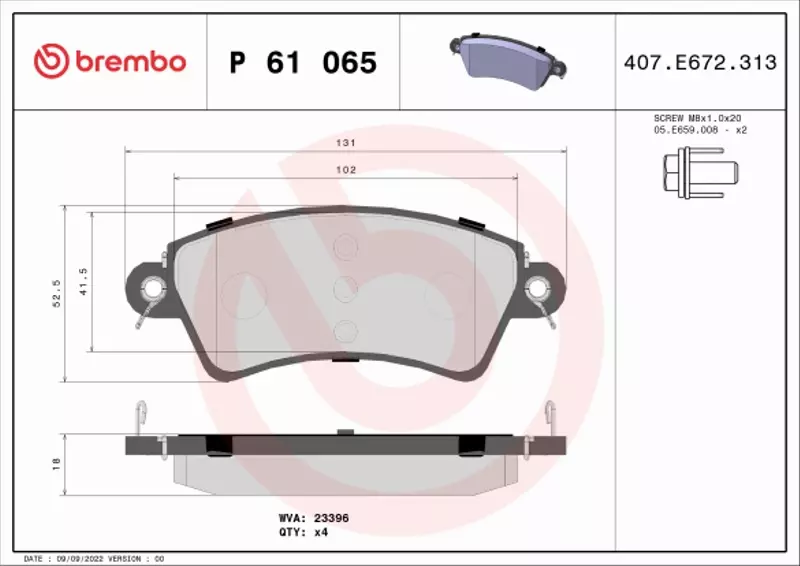 BREMBO KLOCKI HAM CITROEN XSARA 1.8 2.0 16V 2.0 HD 