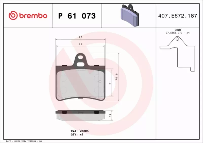 BREMBO KLOCKI HAM CITROEN C5 1.8 2.0 3.0 2.0 HDI 2 