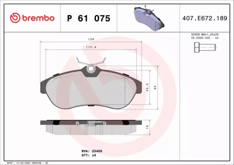 BREMBO TARCZE+KLOCKI PRZÓD CITROEN C2 C3 I II 