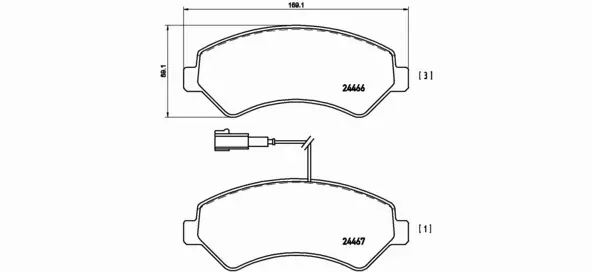 BREMBO Zestaw klocków hamulcowych, hamulce tarczowe P 61 093 