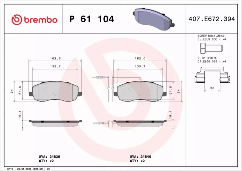  BREMBO TARCZE+KLOCKI PRZÓD CITROEN C8 310MM 