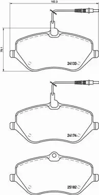 BREMBO Zestaw klocków hamulcowych, hamulce tarczowe P 61 119 