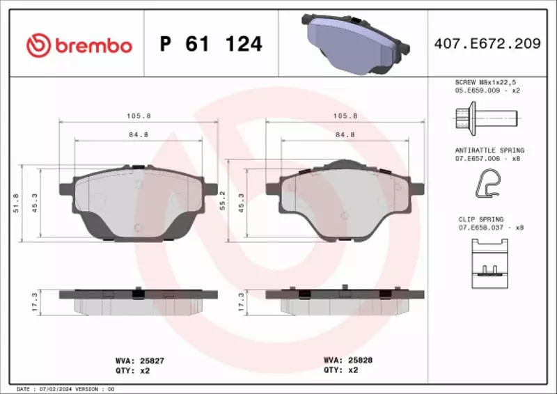 BREMBO TARCZE+KLOCKI T CITROEN C4 PICASSO II 290MM 