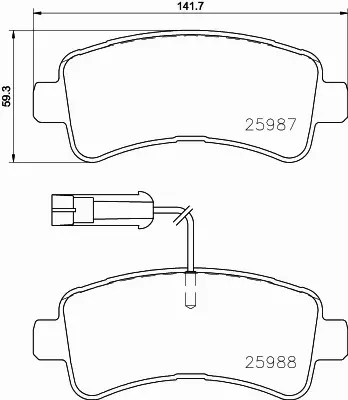 BREMBO Zestaw klocków hamulcowych, hamulce tarczowe P 61 130 