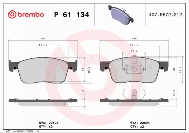 BREMBO TARCZE+KLOCKI P CITROEN JUMPY III 304MM 