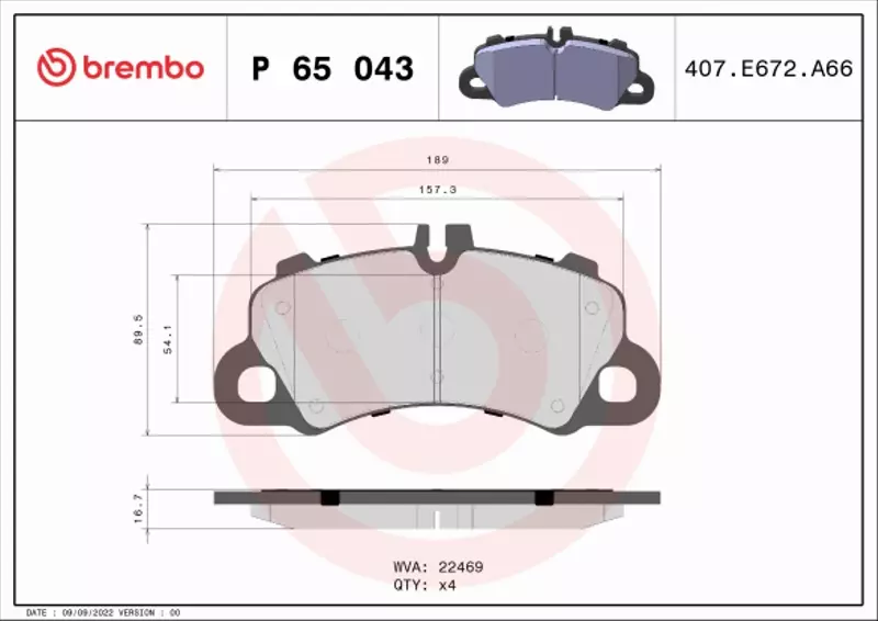 BREMBO KLOCKI HAMULCOWE P 65 043 