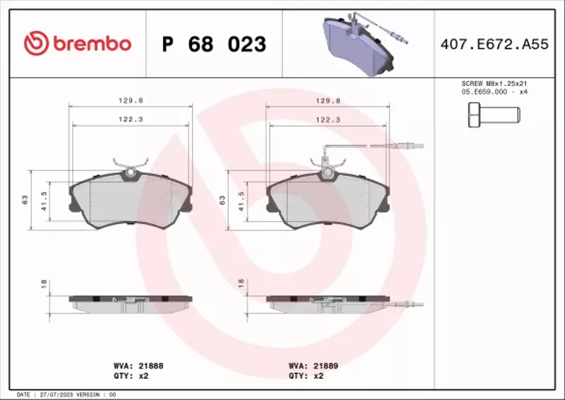 BREMBO TARCZE+KLOCKI P RENAULT ESPACE III 280MM 