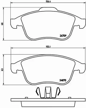 BREMBO Zestaw klocków hamulcowych, hamulce tarczowe P 68 045 