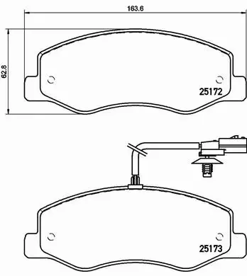 BREMBO Zestaw klocków hamulcowych, hamulce tarczowe P 68 061 