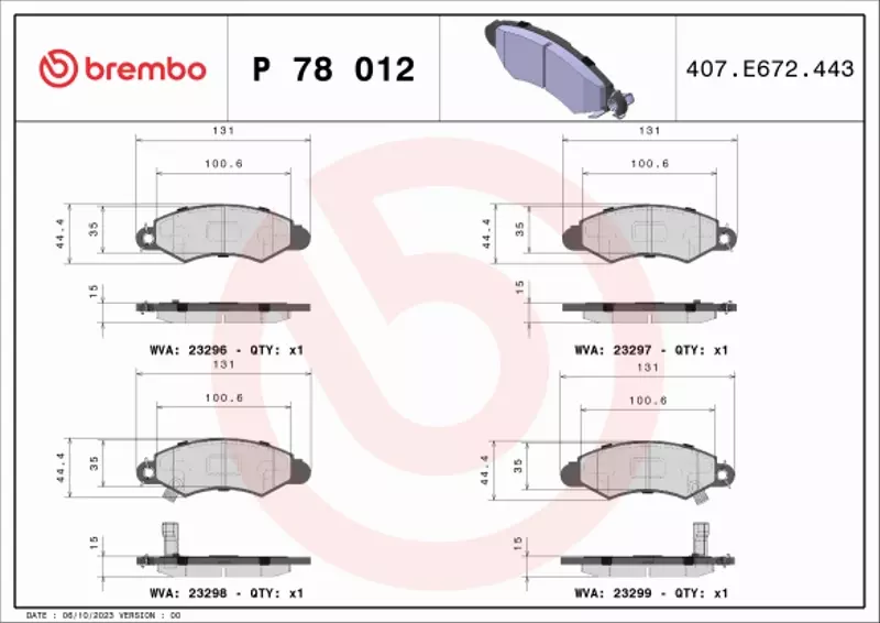 BREMBO KLOCKI HAM SUBARU JUSTY II SUZUKI SWIFT II 