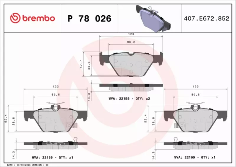 BREMBO TARCZE+KLOCKI T SUBARU LEGACY VI 300MM 