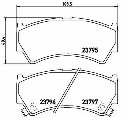 BREMBO Zestaw klocków hamulcowych, hamulce tarczowe P 79 013 