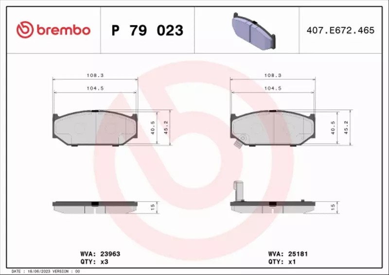 BREMBO KLOCKI HAMULCOWE P 79 023 