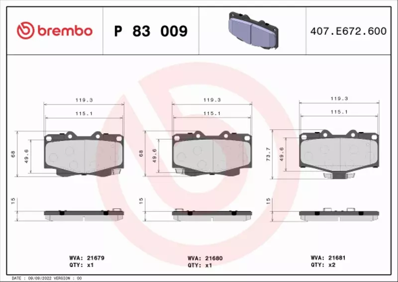 BREMBO TARCZE+KLOCKI PRZÓD TOYOTA HILUX VI 289MM 