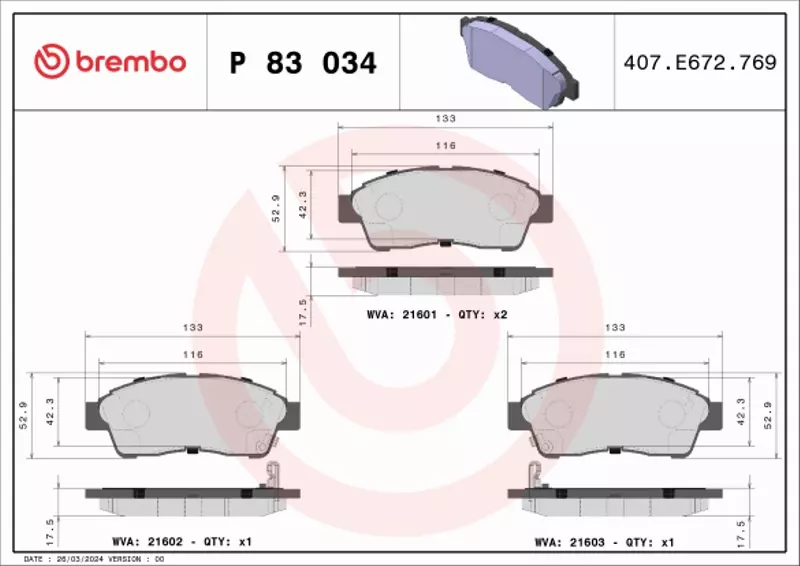 BREMBO TARCZE+KLOCKI PRZÓD TOYOTA RAV4 I 302MM 