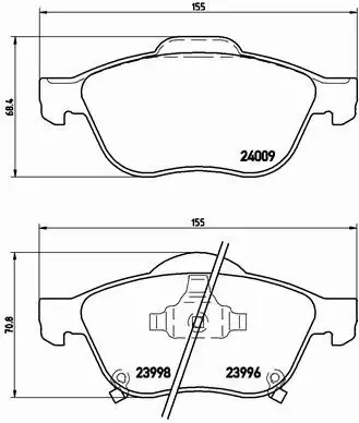 BREMBO KLOCKI HAM TOYOTA AVENSIS 1.8 2.0 VVT-i  2. 