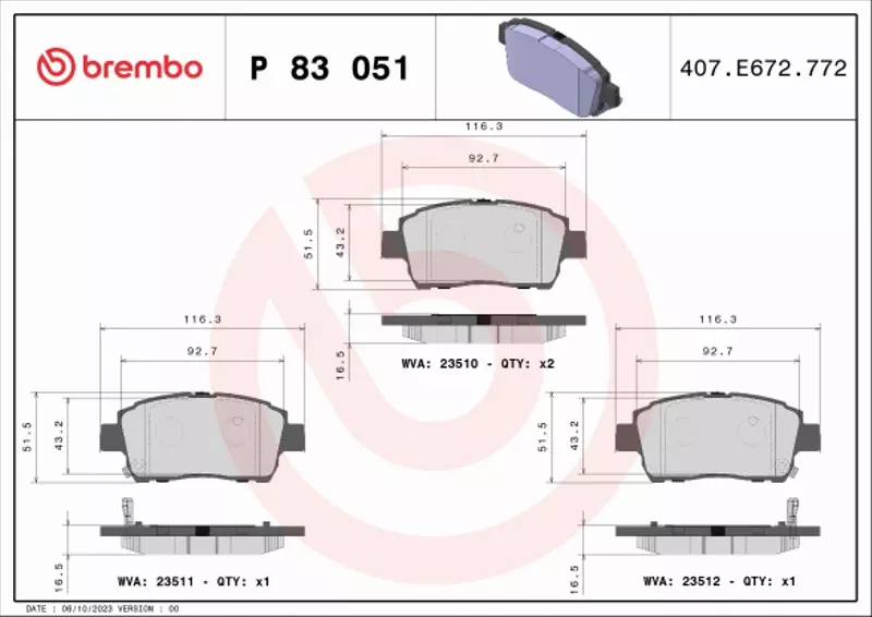 BREMBO TARCZE+KLOCKI PRZÓD COROLLA E12 KOMBI 255MM 