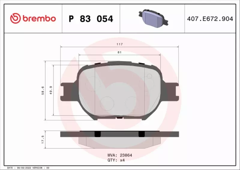 BREMBO TARCZE+KLOCKI PRZÓD TOYOTA COROLLA VERSO 