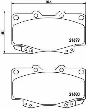 BREMBO Zestaw klocków hamulcowych, hamulce tarczowe P 83 069 