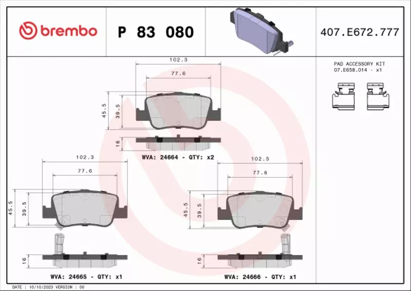 BREMBO TARCZE+KLOCKI TYŁ TOYOTA COROLLA E15 270MM 