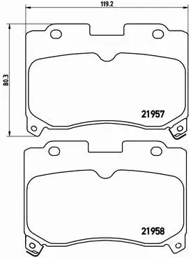 BREMBO Zestaw klocków hamulcowych, hamulce tarczowe P 83 090 