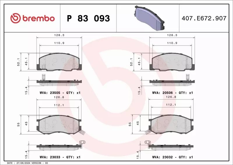 BREMBO KLOCKI HAMULCOWE P 83 093 