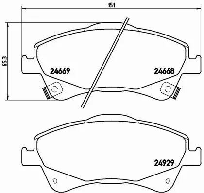 BREMBO Zestaw klocków hamulcowych, hamulce tarczowe P 83 109 