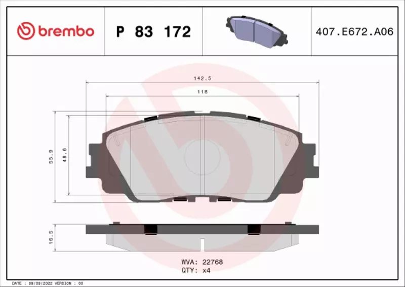 BREMBO KLOCKI HAMULCOWE P 83 172 