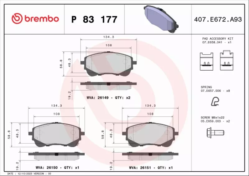 BREMBO KLOCKI HAMULCOWE P 83 177 