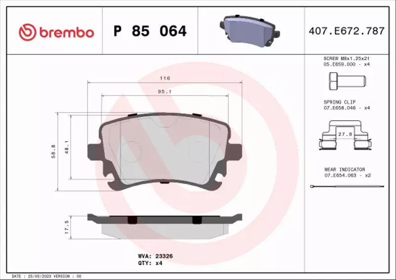 BREMBO TARCZE+KLOCKI TYŁ VW PHAETON 280MM 