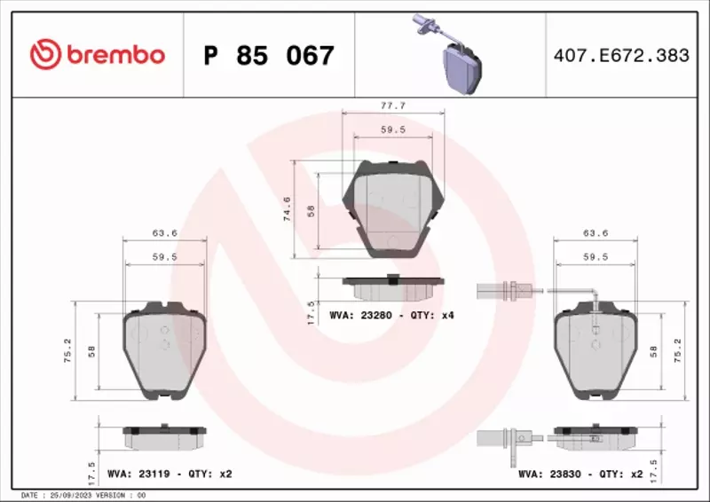 BREMBO TARCZE+KLOCKI PRZÓD VW PHAETON 323MM 