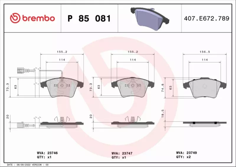 BREMBO TARCZE+KLOCKI PRZÓD VW TRANSPORTER T5 V 