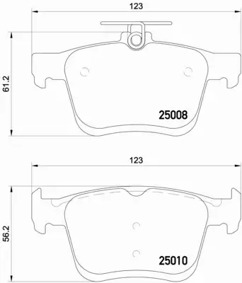 BREMBO Zestaw klocków hamulcowych, hamulce tarczowe P 85 125X 