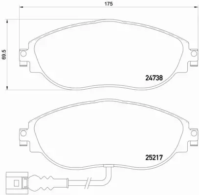 BREMBO TARCZE+KLOCKI PRZÓD SEAT ALHAMBRA II 314MM 