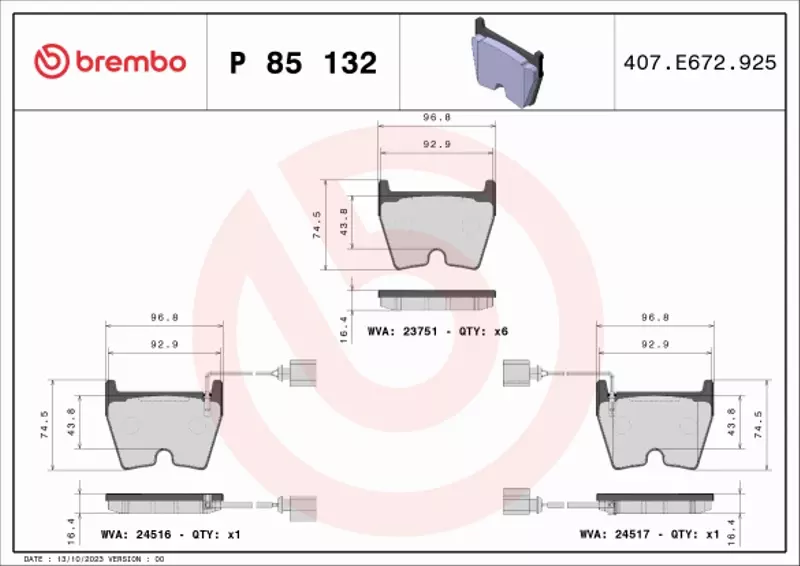 BREMBO TARCZE+KLOCKI P AUDI A4 RS4 B7 365MM 