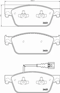 BREMBO Zestaw klocków hamulcowych, hamulce tarczowe P 85 141 