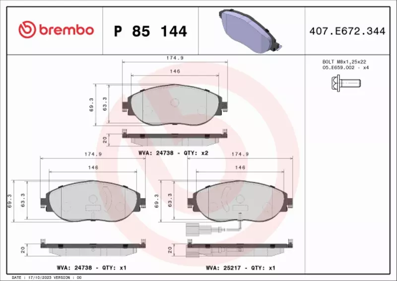 BREMBO TARCZE+KLOCKI PRZÓD SEAT TARRACO KN 314MM 