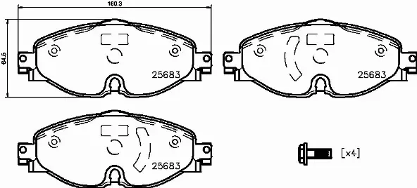 BREMBO Zestaw klocków hamulcowych, hamulce tarczowe P 85 147 