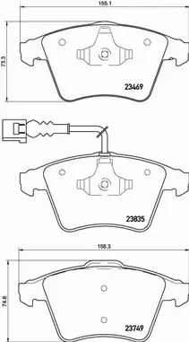 BREMBO Zestaw klocków hamulcowych, hamulce tarczowe P 85 149 