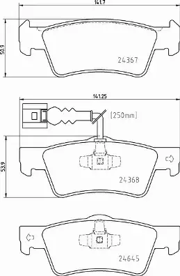 BREMBO Zestaw klocków hamulcowych, hamulce tarczowe P 85 163 